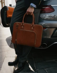 Hamzeh Brown Leather Briefcase