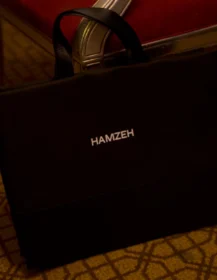 Basic leather shopping bag